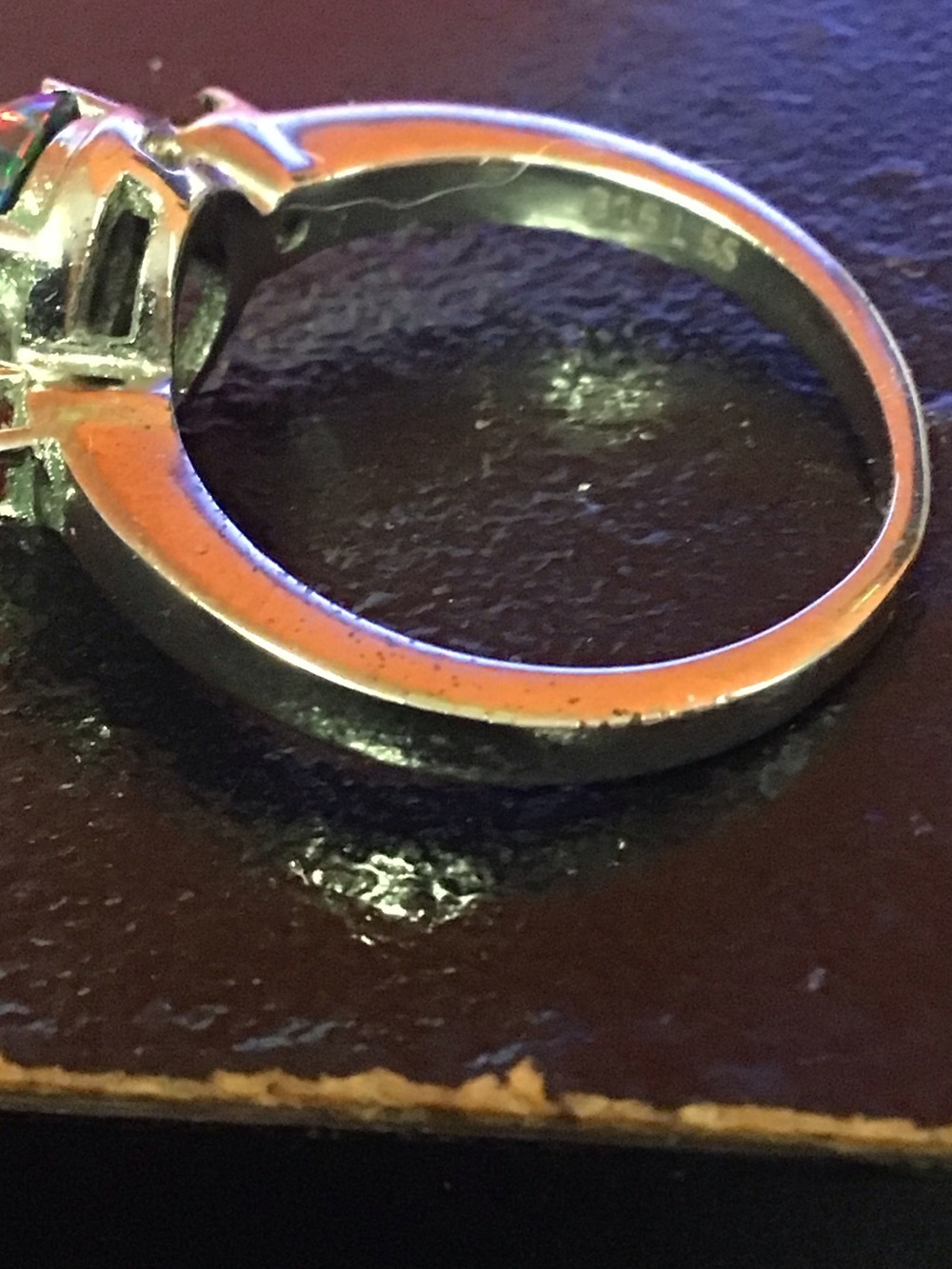 Silver Tone metal band - Multicolor Mosaic Ring - Picture 7 of 11